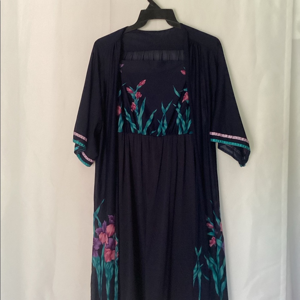 Navy floral summer dress with light cardigan ☀️🍉 - Picture 10 of 11